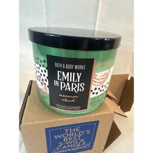 Bath & Body Works Emily in Paris Green Macron Cloud-3 wick Candel NWT